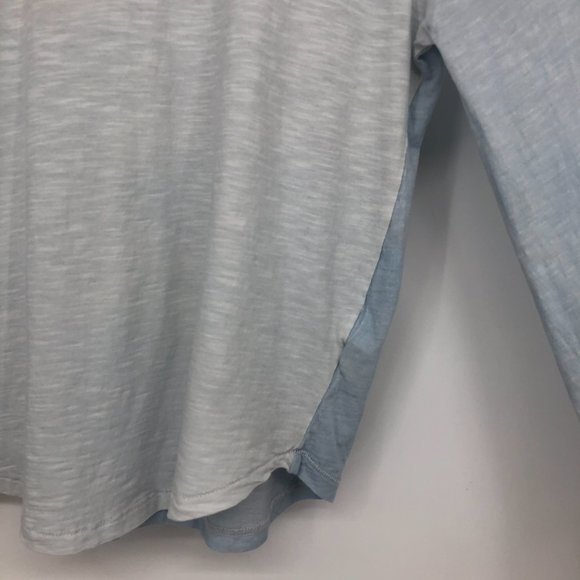 Madewell Blue White Cloudy Tie Dye Ribbed crewneck cotton whisper long sleeve SP - Picture 14 of 16